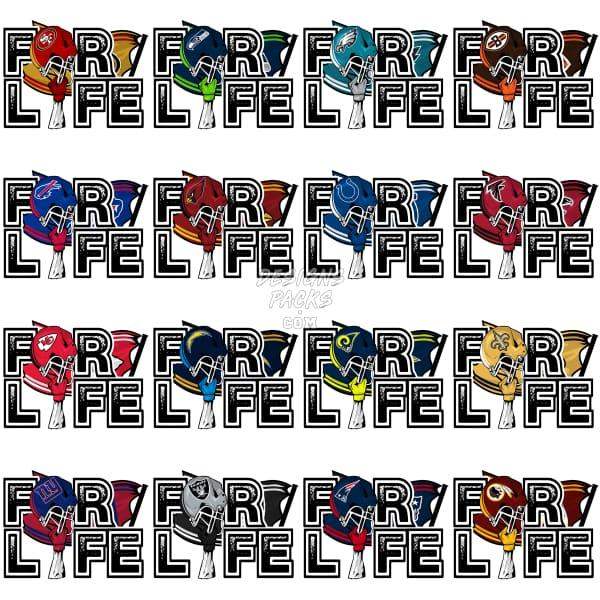 32 For Life Football Designs Bundle Png