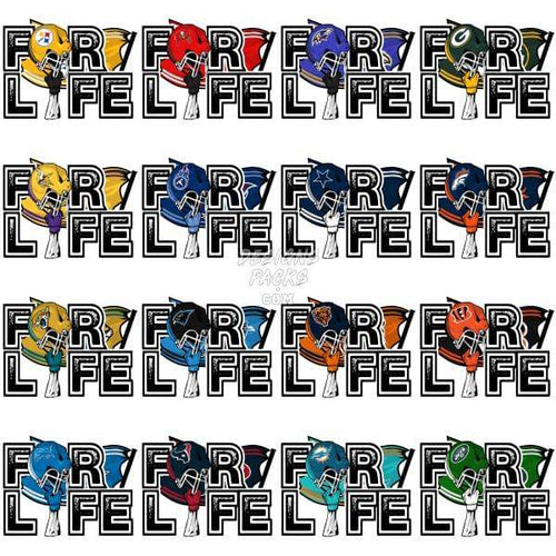32 For Life Football Designs Bundle Png
