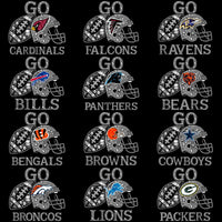 Load image into Gallery viewer, 32 Go Football Teams Glam Helmet Rhinestone Designs Bundle PNG
