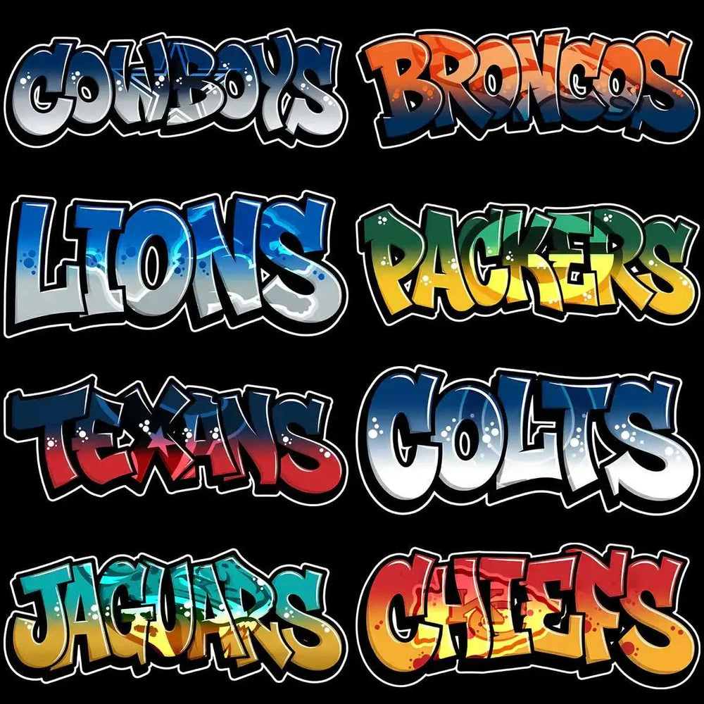 32 GRAFFITI Football Teams Designs Bundle PNG