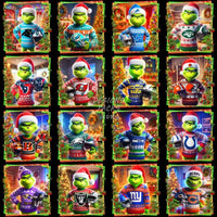 Load image into Gallery viewer, 32 Grinch Cartoon Christmas Football Teams Designs Bundle Png
