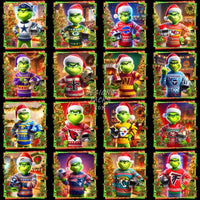 Load image into Gallery viewer, 32 Grinch Cartoon Christmas Football Teams Designs Bundle Png

