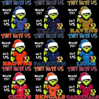 Load image into Gallery viewer, 32 Grinch Christmas They Hate Us Football Teams Designs Bundle PNG
