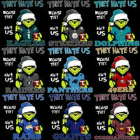 Load image into Gallery viewer, 32 Grinch Christmas They Hate Us Football Teams Designs Bundle PNG

