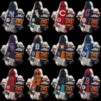Load image into Gallery viewer, 30 Halloween Patchwork Baseball Teams Ghost Pumpkin Designs Bundle PNG

