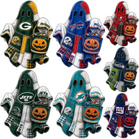 Load image into Gallery viewer, 32 Halloween Patchwork Football Teams Ghost Pumpkin Designs Bundle PNG

