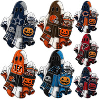 Load image into Gallery viewer, 32 Halloween Patchwork Football Teams Ghost Pumpkin Designs Bundle PNG

