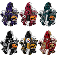 Load image into Gallery viewer, 32 Halloween Patchwork Football Teams Ghost Pumpkin Designs Bundle PNG
