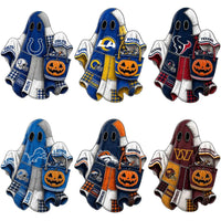 Load image into Gallery viewer, 32 Halloween Patchwork Football Teams Ghost Pumpkin Designs Bundle PNG
