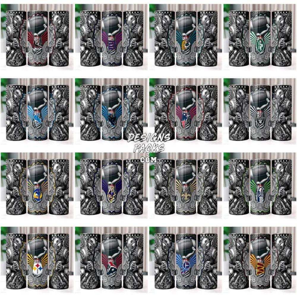 32 Hand Tattoo Football Teams Tumbler Wrap Bundle Jpg
