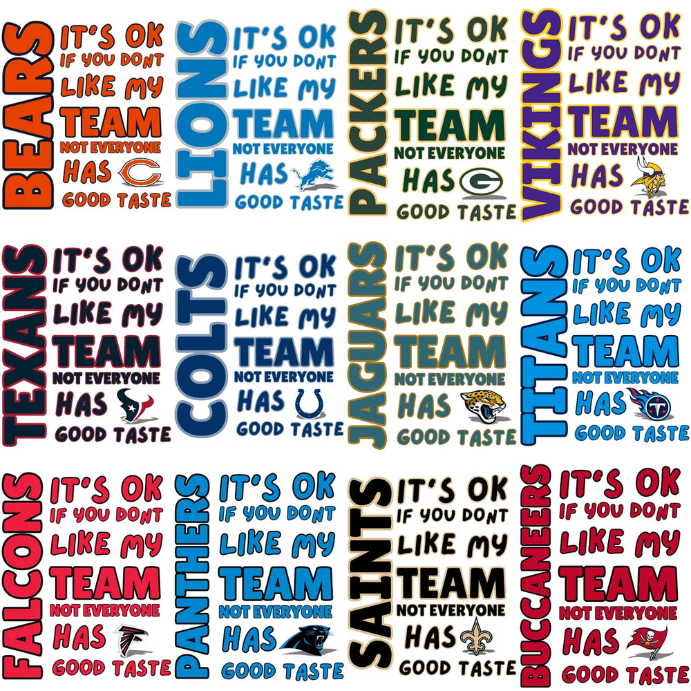 32 Has Good Taste Football Teams Designs Bundle PNG