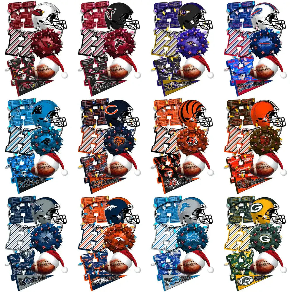 32 HO HO HO Teams Football Christmas V2 Designs Bundle PNG