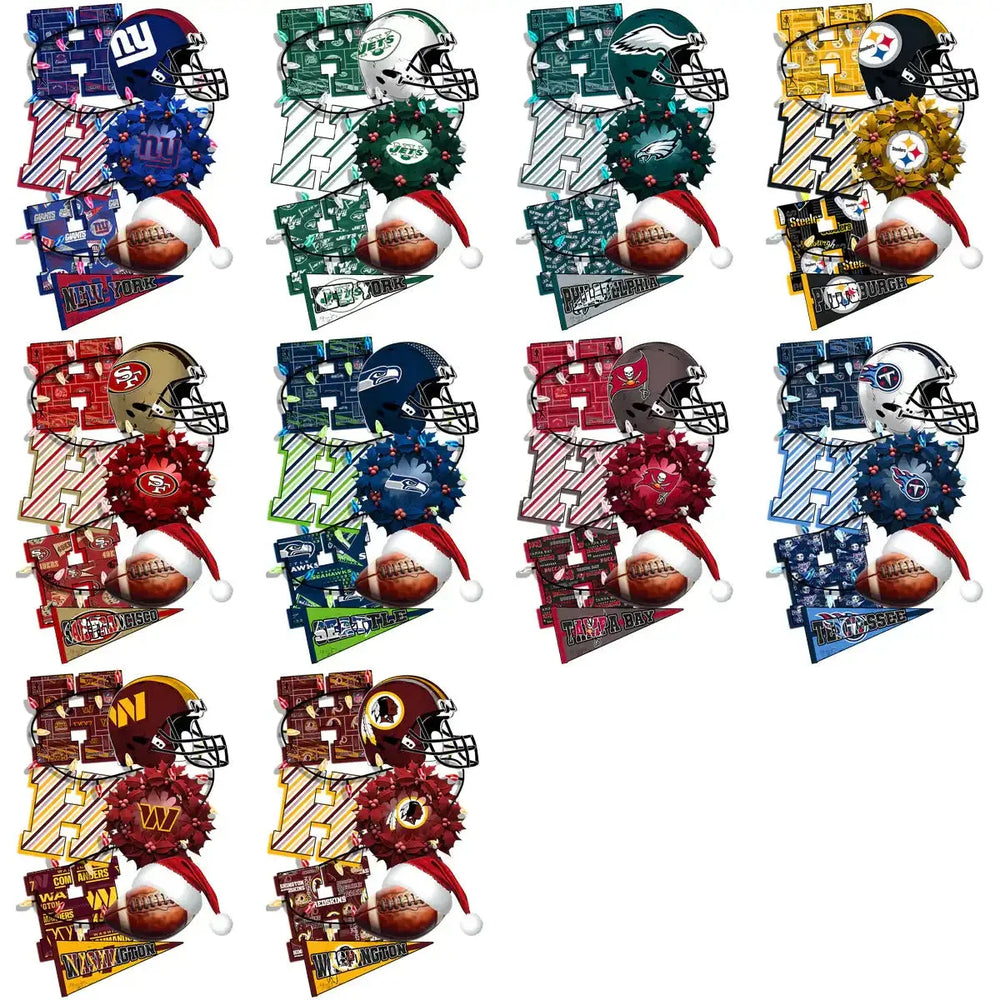 32 HO HO HO Teams Football Christmas V2 Designs Bundle PNG