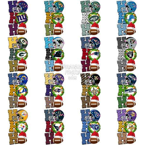 32 Hohoho Teams Football Designs Bundle Png