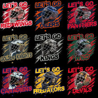 Load image into Gallery viewer, 32 Ice Hockey Teams Let's Go Team Goalie Mask Designs Bundle PNG

