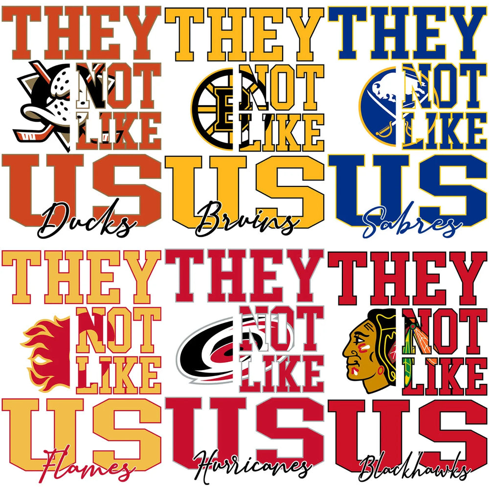 32 Ice Hockey Teams Logos They Not Like Us Designs Bundle PNG SVG