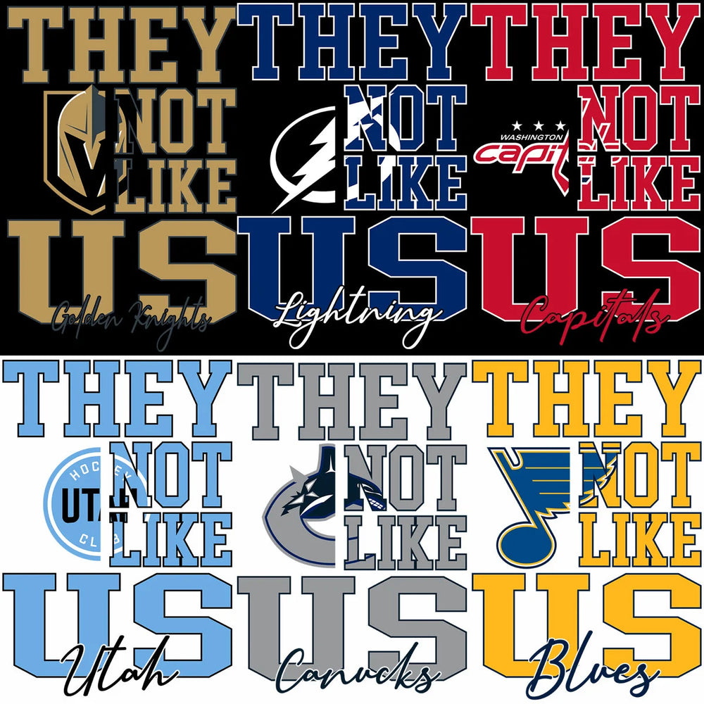 32 Ice Hockey Teams Logos They Not Like Us Designs Bundle PNG SVG