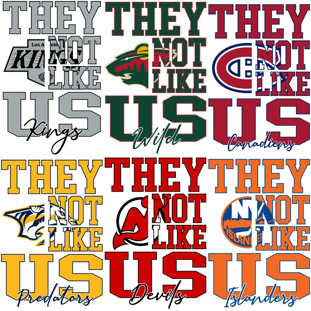 32 Ice Hockey Teams Logos They Not Like Us Designs Bundle PNG SVG