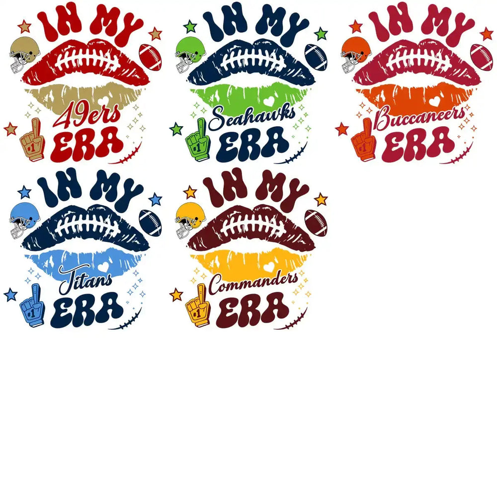 32 In My Era Football Teams Kiss Designs Bundle PNG
