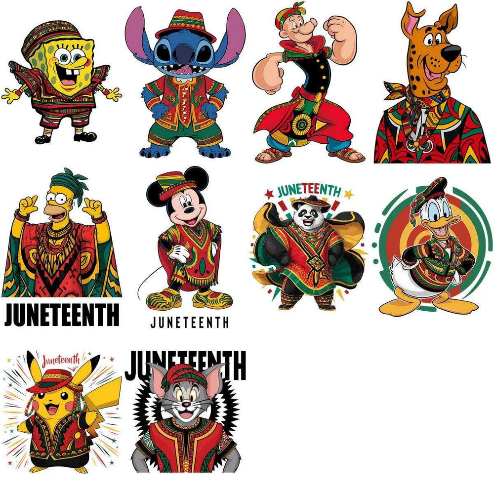 32 Juneteenth Cartoons Black History Designs Bundle PNG