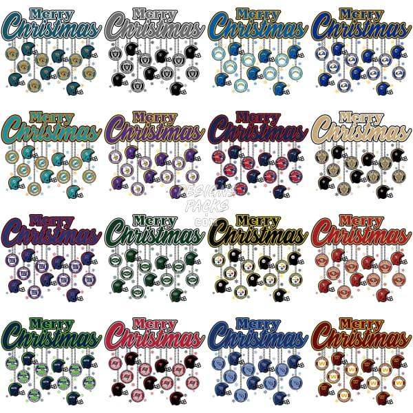 32 Merry Christmas Balls Football Designs Bundle Png