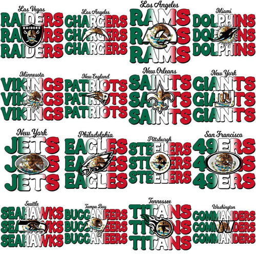 32 Mexico Heritage Football Teams Mexican Designs Bundle PNG