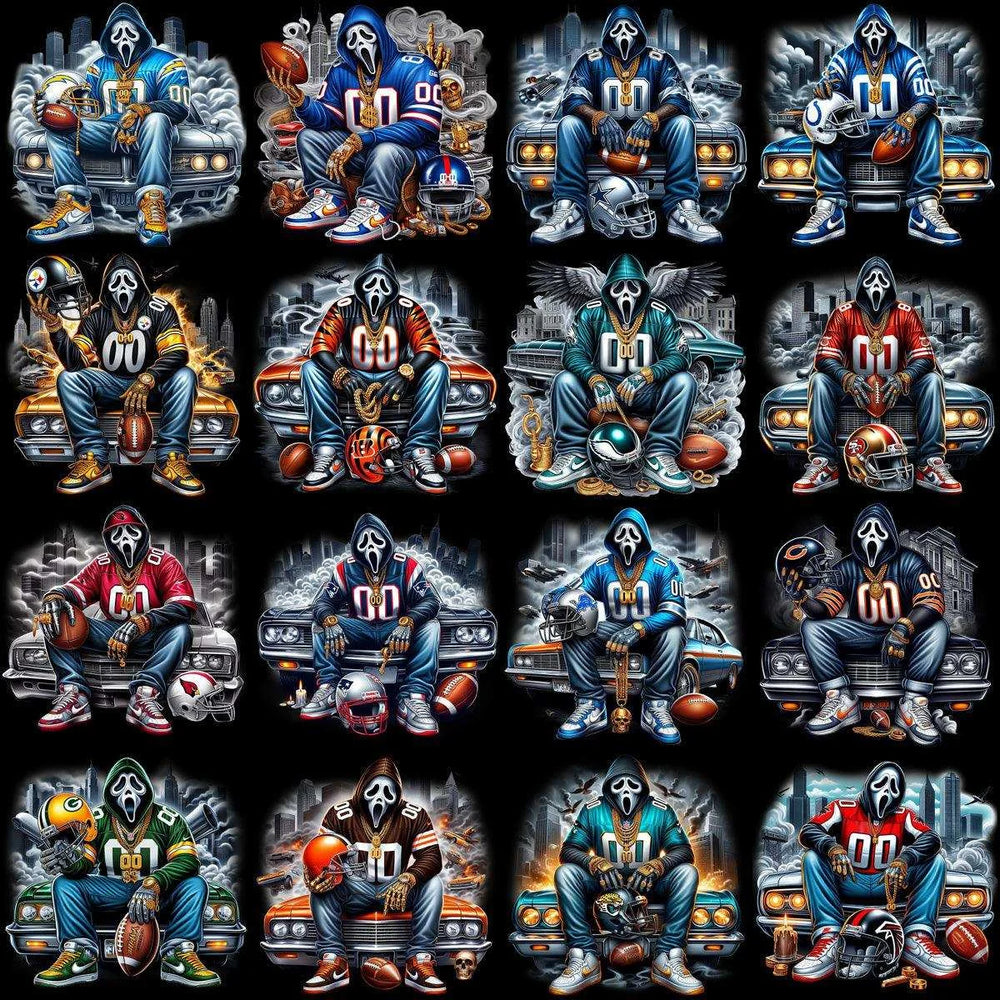 32 Movie Ghost Car Football Designs Bundle PNG