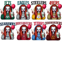Load image into Gallery viewer, 32 Movie Pennywise Horror Girl Football Designs Bundle PNG

