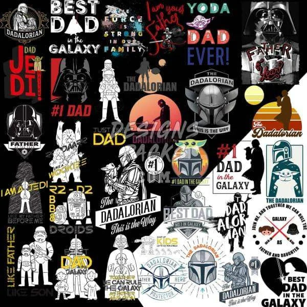 32 Movie Serie Dad Father's Day Designs Bundle PNG
