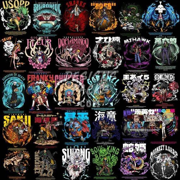 32 One Piece Designs Bundle PNG SVG