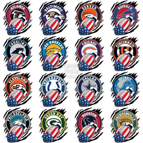 32 Patriotic Usa 4Th Of July Football Teams Designs Bundle Png
