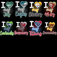 Load image into Gallery viewer, 32 Pro Football "I Love My Team" Glitter Heart Designs Bundle PNG

