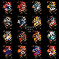Load image into Gallery viewer, 32 RIPPED FLAMES Football Designs Bundle PNG

