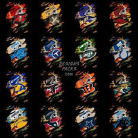 Load image into Gallery viewer, 32 RIPPED FLAMES Football Designs Bundle PNG
