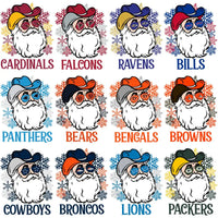 Load image into Gallery viewer, 32 Santa CHRISTMAS Football Teams Designs Bundle PNG
