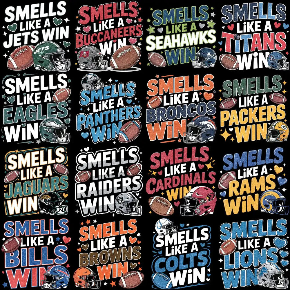 32 Smells Like Football Teams Winners Designs Bundle PNG
