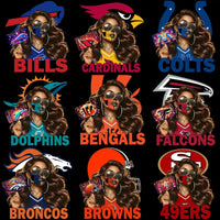 Load image into Gallery viewer, 32 Sugar Skull Girl Football Teams Designs Bundle PNG
