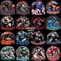 Load image into Gallery viewer, 32 Teams Mascots Football Designs Bundle Png
