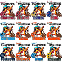 Load image into Gallery viewer, 32 Thanksgiving Dabbing Turkey Football Teams Designs Bundle PNG
