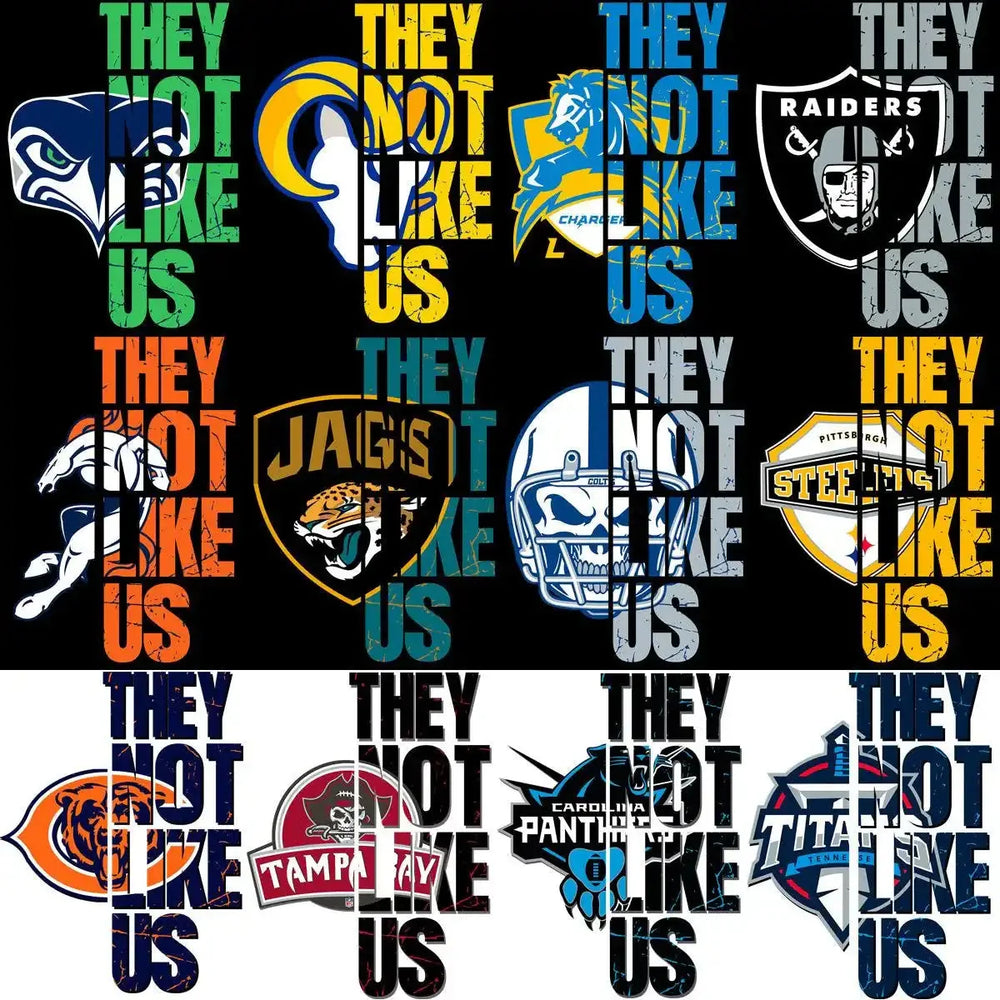 32 THEY NOT LIKE US Football Designs Bundle PNG
