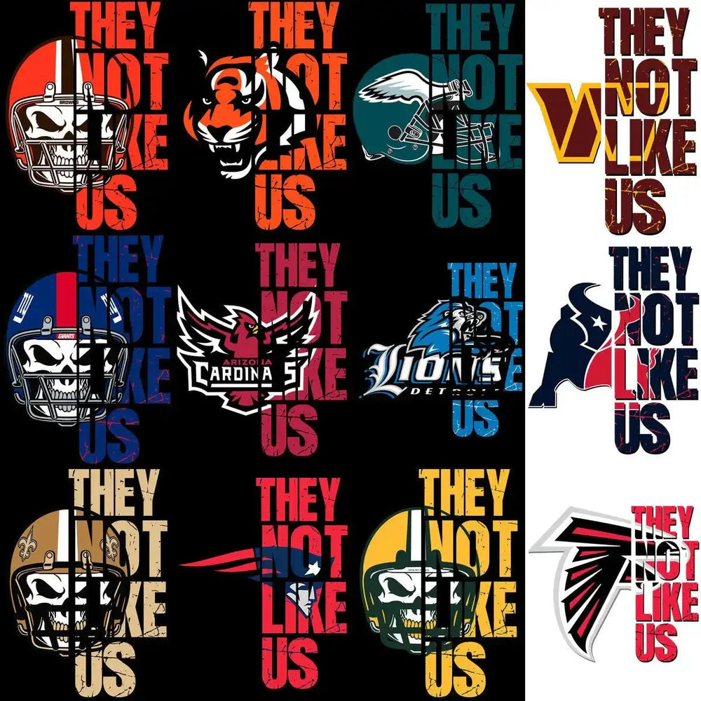 32 THEY NOT LIKE US Football Designs Bundle PNG