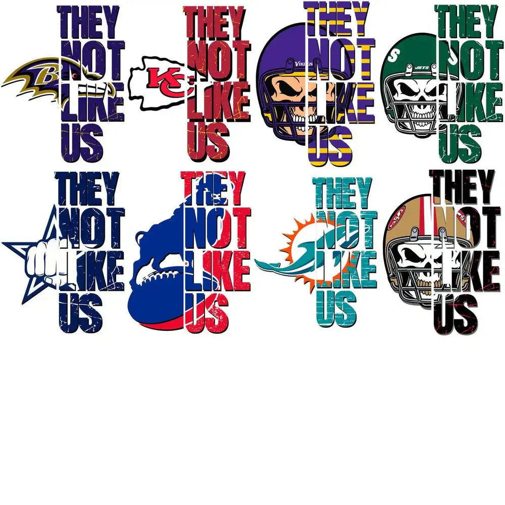 32 THEY NOT LIKE US Football Designs Bundle PNG