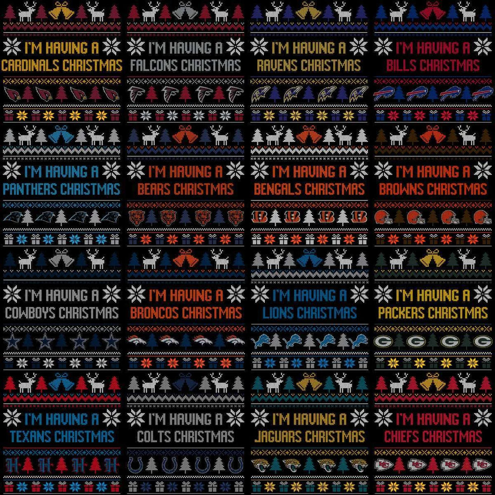 32 Ugly Christmas Sweater Football Teams Designs Bundle PNG