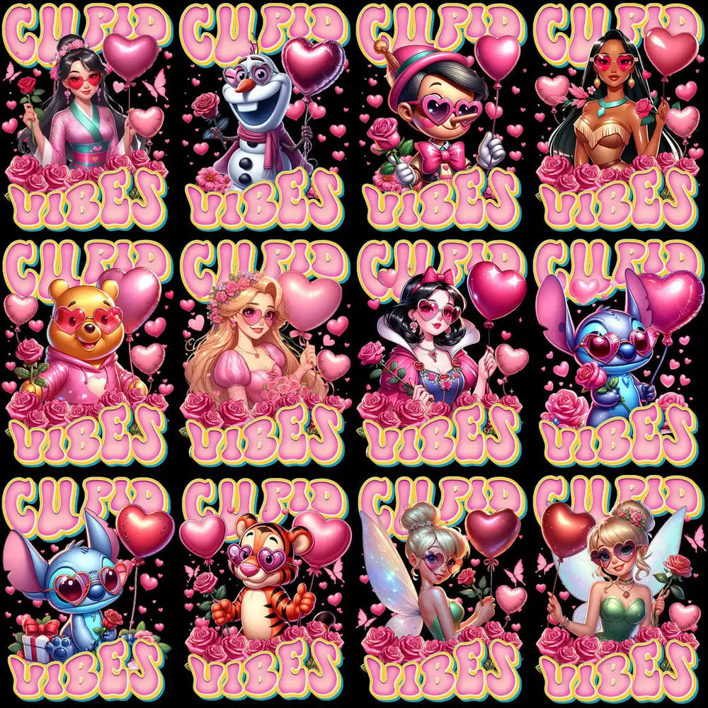 32 Valentine Cartoons Cupid Vibes Designs Bundle PNG