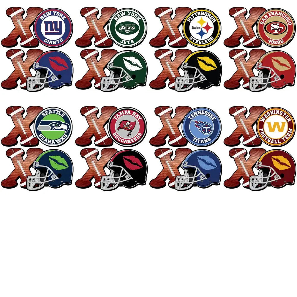 32 XOXO Football Helmets Teams Designs Bundle PNG