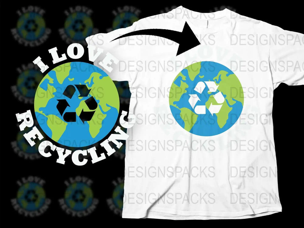 Eco-Friendly T-Shirt I Love Recycling Graphic Tee Earth Conservation Apparel Unisex Cotton Shirt