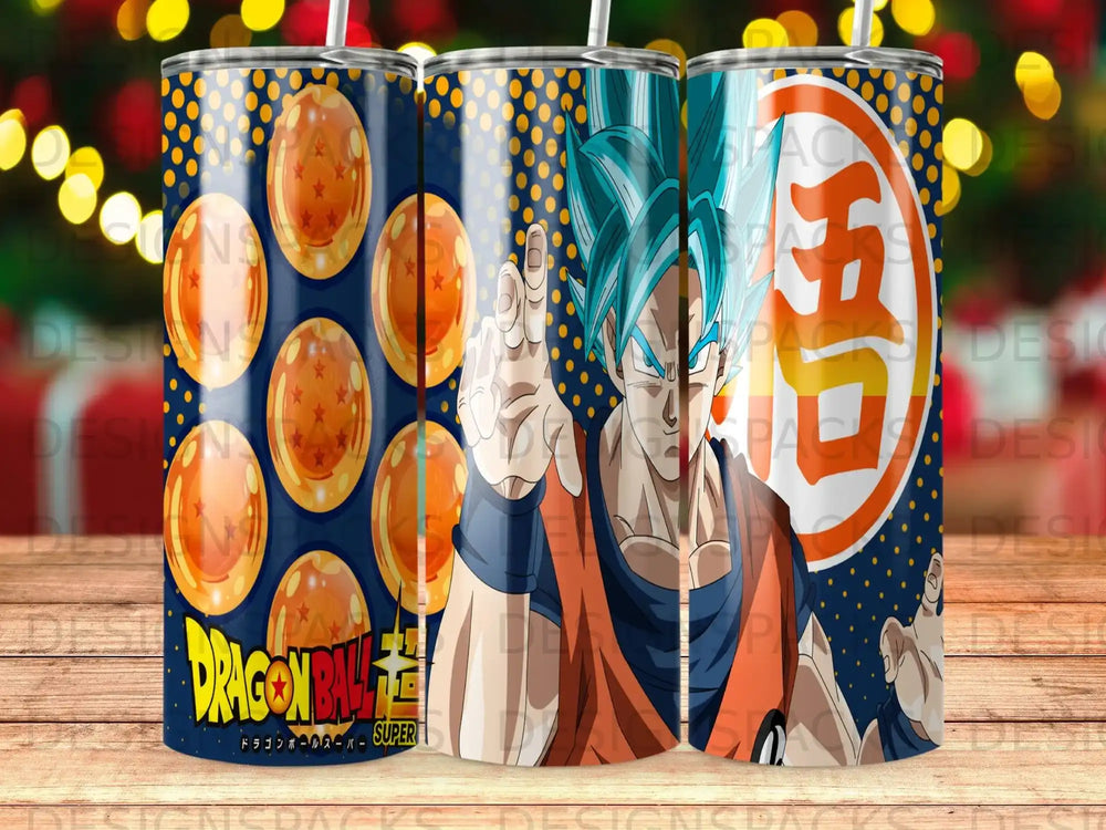 Dragon Ball Z character with dragon balls and Super logo.