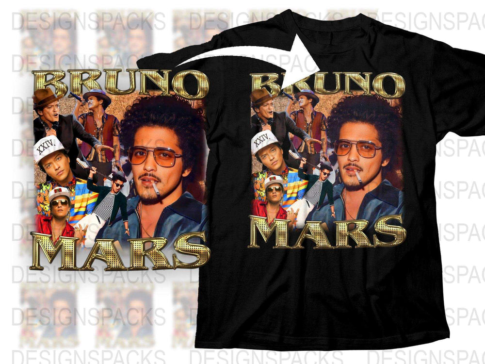 Bruno Mars Graphic T-Shirt, Vintage Pop Star Music Tee, Fan Concert Merchandise, Collectible Fashion Top