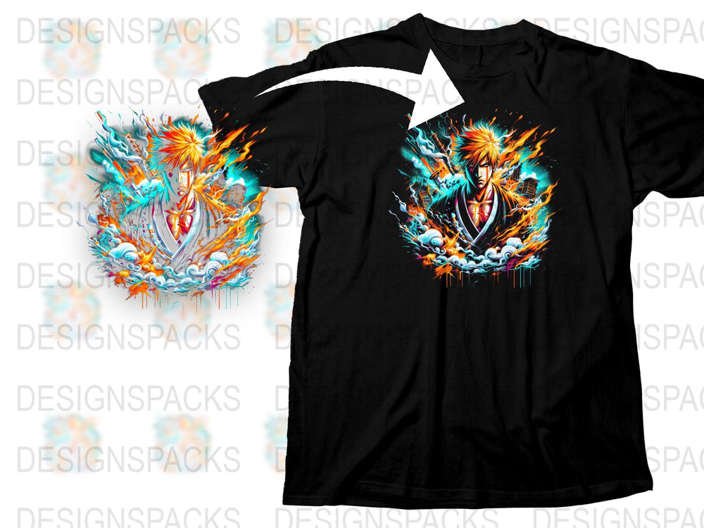 Anime Graphic T-Shirt, Colorful Phoenix Print, Unisex Manga Tee, Vibrant Fantasy Bird, Unique Gift Idea for Anime Fans