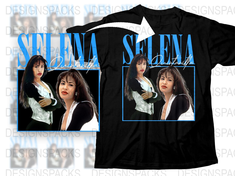 Selena Quintanilla Graphic T-Shirt, Vintage Pop Star Tee, Black Cotton Shirt with Celebrity Print, Music Icon Apparel, Gift for Fans